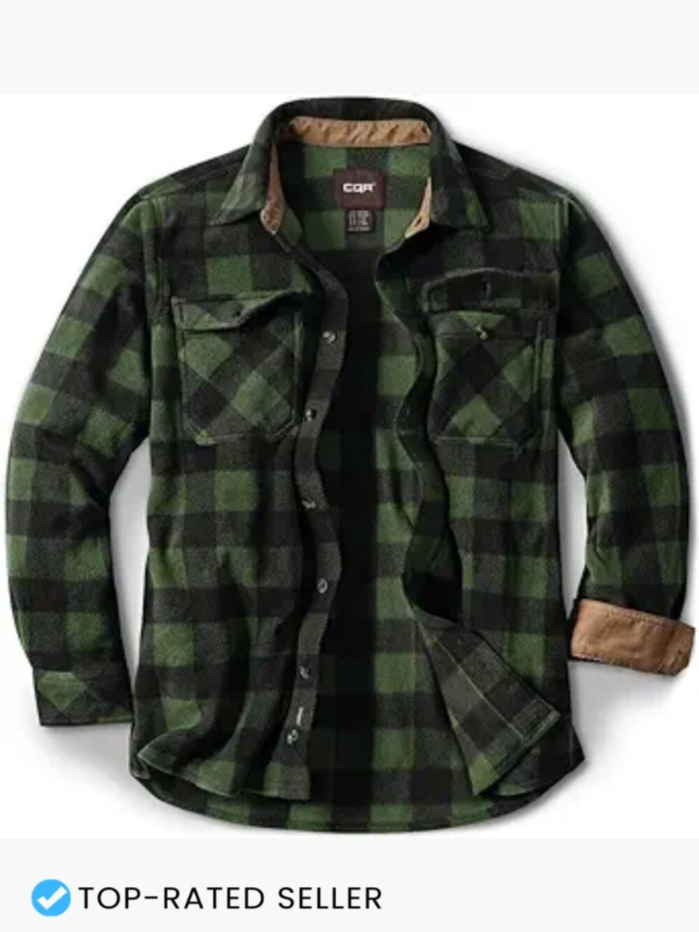 Heavyweight Plaid Button Down Shirt Long Sleeve Casual Warm Outdoor Pocket